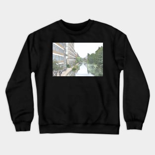 Regent's Canal towpath by Kingsland Basin, London, UK Crewneck Sweatshirt